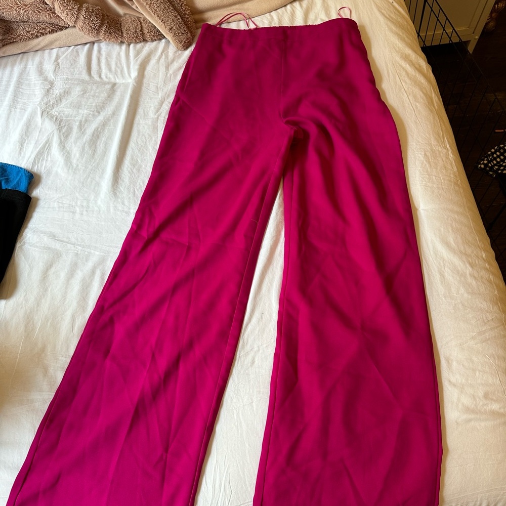 Hot Pink Wide-Leg Pants
